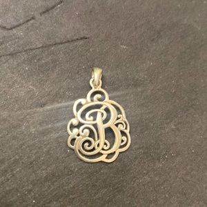 Real 925 silver vintage letter “b” pendant